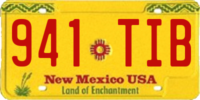 NM license plate 941TIB