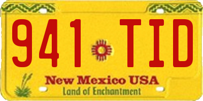 NM license plate 941TID