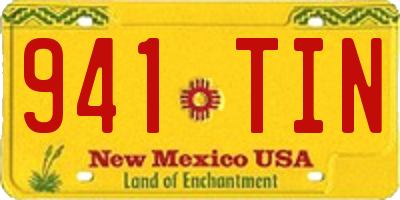 NM license plate 941TIN