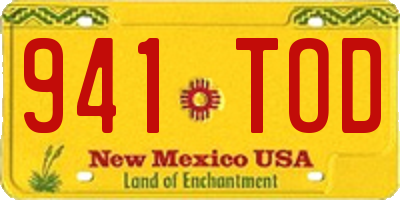 NM license plate 941TOD