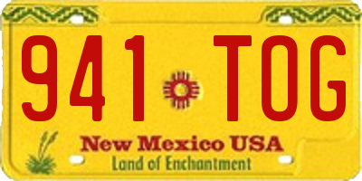 NM license plate 941TOG
