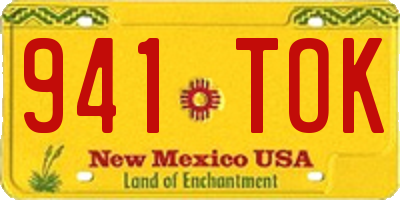 NM license plate 941TOK