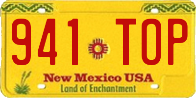 NM license plate 941TOP