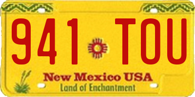 NM license plate 941TOU