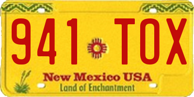 NM license plate 941TOX