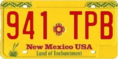 NM license plate 941TPB