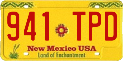 NM license plate 941TPD