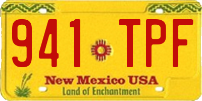 NM license plate 941TPF