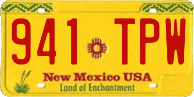 NM license plate 941TPW