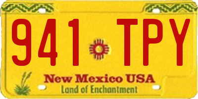 NM license plate 941TPY