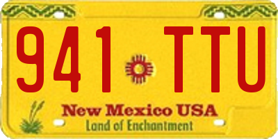 NM license plate 941TTU