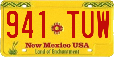 NM license plate 941TUW