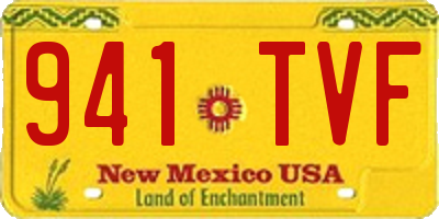 NM license plate 941TVF