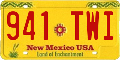 NM license plate 941TWI