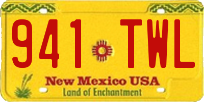 NM license plate 941TWL