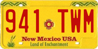 NM license plate 941TWM