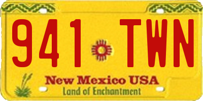 NM license plate 941TWN