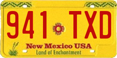 NM license plate 941TXD