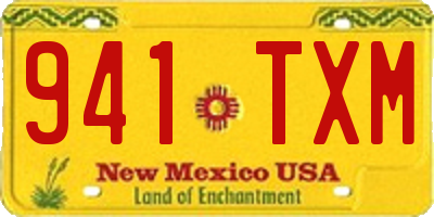 NM license plate 941TXM