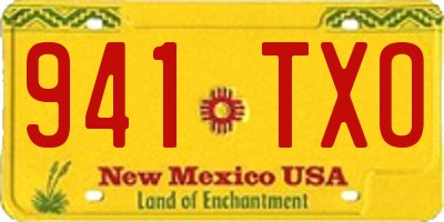 NM license plate 941TXO