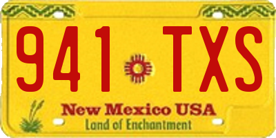 NM license plate 941TXS