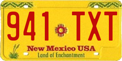 NM license plate 941TXT