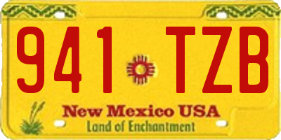NM license plate 941TZB