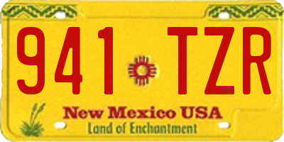 NM license plate 941TZR