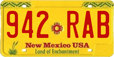 NM license plate 942RAB