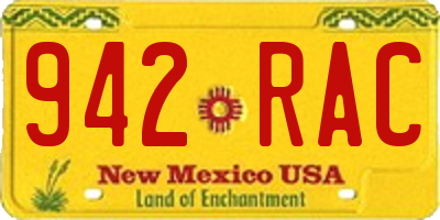 NM license plate 942RAC