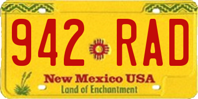 NM license plate 942RAD