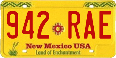 NM license plate 942RAE