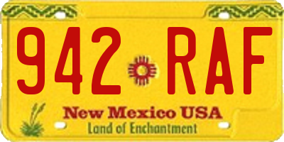 NM license plate 942RAF