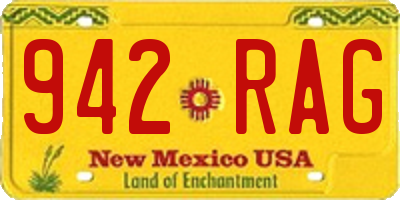 NM license plate 942RAG