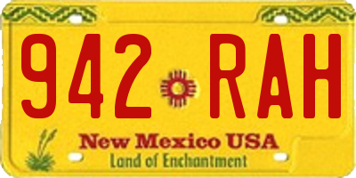 NM license plate 942RAH