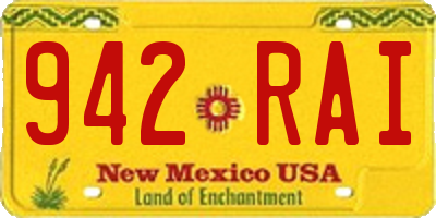NM license plate 942RAI