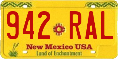 NM license plate 942RAL