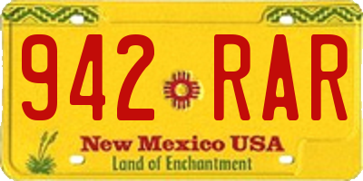 NM license plate 942RAR