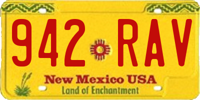 NM license plate 942RAV