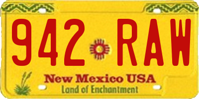 NM license plate 942RAW