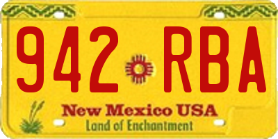 NM license plate 942RBA