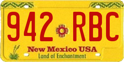 NM license plate 942RBC