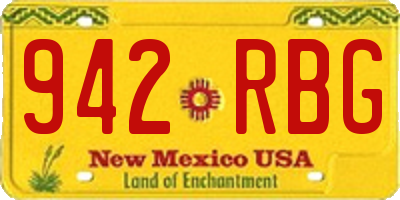 NM license plate 942RBG