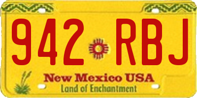 NM license plate 942RBJ