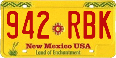 NM license plate 942RBK