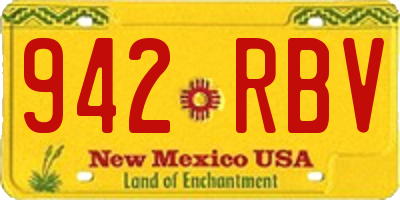 NM license plate 942RBV