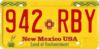 NM license plate 942RBY