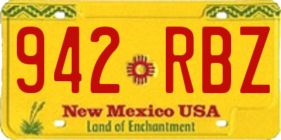 NM license plate 942RBZ