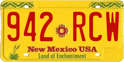 NM license plate 942RCW