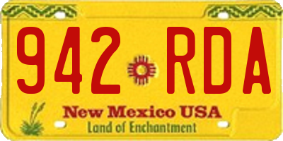NM license plate 942RDA